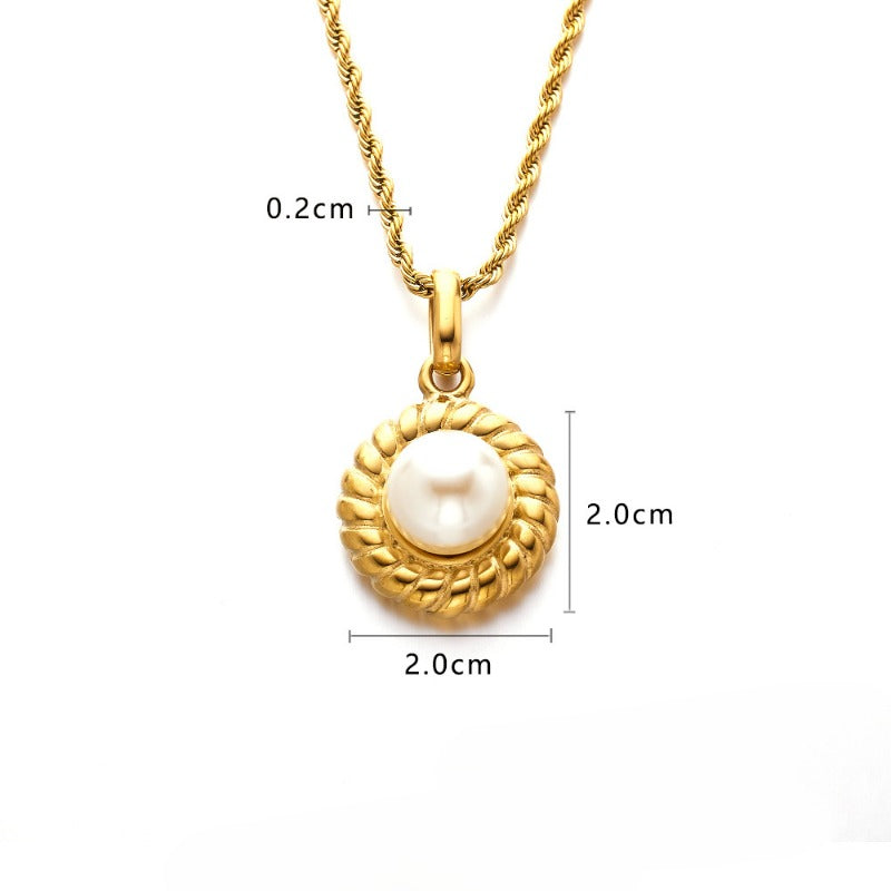 Wholesale of Pearl Titanium Steel Necklaces